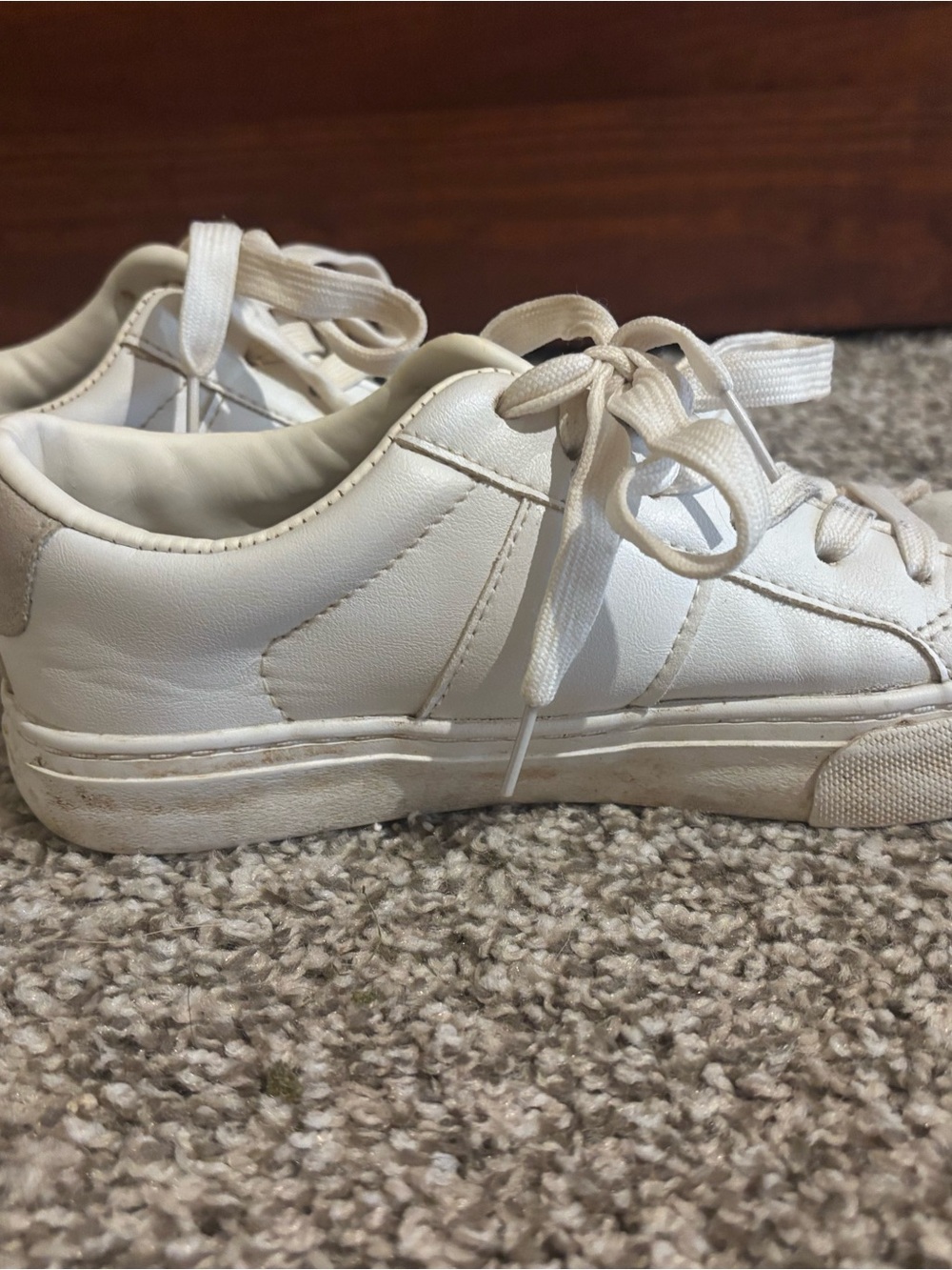 White Low-Top Leather Sneakers